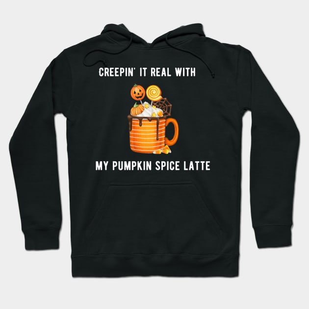 Halloween Pumpkin spice Latte Design Hoodie by Salsa's Creation